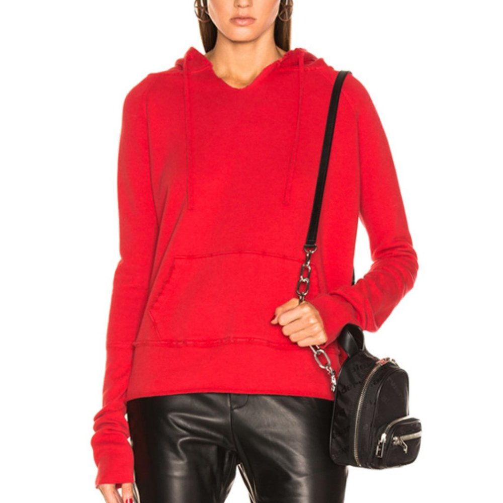 Nili Lotan Red Janie Hoodie Knit Pullover